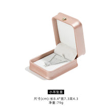 Load image into Gallery viewer, Dark Green Leather Jewelry Organizer Proposal Wedding Ring Box Pendant Bracelet Necklace Storage Case Gift Packaging Display Box
