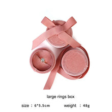 Load image into Gallery viewer, Delicate Handmade vintage velvet pendant necklace boxes gift box pink ribbon storage ring boxes jewelry packaging high-quality
