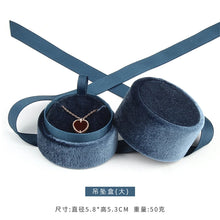 Load image into Gallery viewer, Delicate Handmade vintage velvet pendant necklace boxes gift box pink ribbon storage ring boxes jewelry packaging high-quality
