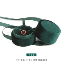 Load image into Gallery viewer, Delicate Handmade vintage velvet pendant necklace boxes gift box pink ribbon storage ring boxes jewelry packaging high-quality
