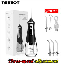 Load image into Gallery viewer, Dental water jet Irrigator dental 3-speed adjustment Water Flosser Portable Dental Water 300ML IPX6 Waterproof teeth whitening 0ral irrigator
