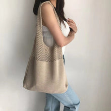 Load image into Gallery viewer, Designer Knitted Handbags Female Large Capacity Totes Women's Pack Summer Beach Bag Big Purses Casual Hollow Woven Shoulder Bags
