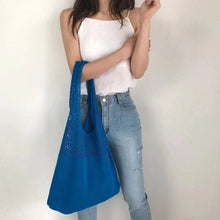 Load image into Gallery viewer, Designer Knitted Handbags Female Large Capacity Totes Women's Pack Summer Beach Bag Big Purses Casual Hollow Woven Shoulder Bags
