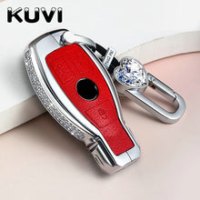 Load image into Gallery viewer, Diamond Zinc Alloy Leather Car Key Bag Case Cover Key Holder For Mercedes Benz W203 W210 W211 W124 W202 W204 AMG Accessories
