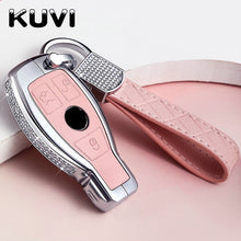 Load image into Gallery viewer, Diamond Zinc Alloy Leather Car Key Bag Case Cover Key Holder For Mercedes Benz W203 W210 W211 W124 W202 W204 AMG Accessories
