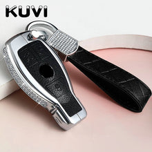 Load image into Gallery viewer, Diamond Zinc Alloy Leather Car Key Bag Case Cover Key Holder For Mercedes Benz W203 W210 W211 W124 W202 W204 AMG Accessories
