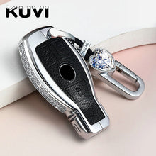 Load image into Gallery viewer, Diamond Zinc Alloy Leather Car Key Bag Case Cover Key Holder For Mercedes Benz W203 W210 W211 W124 W202 W204 AMG Accessories
