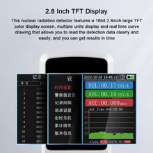 Load image into Gallery viewer, Digital Geiger Counter Nuclear Radiation Electromagnetic Radiation Detector EMF Meter TFT Color Display β-Rays X-Rays γ-Rays
