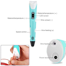 Load image into Gallery viewer, Dikale 3D Pen LED Screen DIY 3D Printing Pen PLA Filament Creative Toy Gift For Kids Design Drawing 3D Printer Pen Drawing Stift

