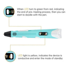 Load image into Gallery viewer, Dikale 3D Pen LED Screen DIY 3D Printing Pen PLA Filament Creative Toy Gift For Kids Design Drawing 3D Printer Pen Drawing Stift
