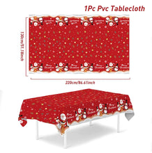 Load image into Gallery viewer, Disposable Merry Christmas PVC Tablecloth Christmas Decor for Home 2023 Xmas Navidad Noel Gifts New Year's Eve Decorations 2024
