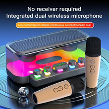 Load image into Gallery viewer, Dual Wireless Dynamic Microphones Speaker Home KTV Outdoor Party Portable Handheld Karaoke Wireless Microphone with Speaker
