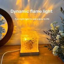 Load image into Gallery viewer, Dynamische Roterende Waterrimpel Projector Nachtlampje 3/16 Kleuren Vlam Kristallen Lamp Voor Woonkamer Studeerkamer Slaapkamer Roterend Licht
