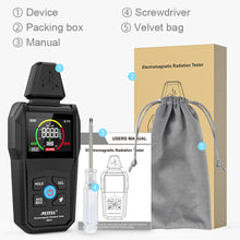 Load image into Gallery viewer, EMF01 Electromagnetic Radiation Tester Temperature / Electric Field / Magnetic Field Radiation Detector EMF Meter Geiger Counter
