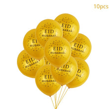 Load image into Gallery viewer, Eid Mubarak Banner Bunting Balloons Plates Napkins Tablecloth Kareem Ramadan Decoration Muslim Islamic Festival Party Supplies
