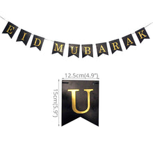 Load image into Gallery viewer, Eid Mubarak Banner Bunting Balloons Plates Napkins Tablecloth Kareem Ramadan Decoration Muslim Islamic Festival Party Supplies
