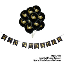 Load image into Gallery viewer, Eid Mubarak Banner Bunting Balloons Plates Napkins Tablecloth Kareem Ramadan Decoration Muslim Islamic Festival Party Supplies
