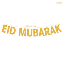 Load image into Gallery viewer, Eid Mubarak Banner Bunting Balloons Plates Napkins Tablecloth Kareem Ramadan Decoration Muslim Islamic Festival Party Supplies

