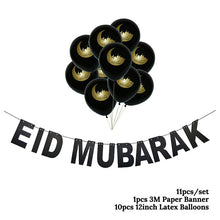 Load image into Gallery viewer, Eid Mubarak Banner Bunting Balloons Plates Napkins Tablecloth Kareem Ramadan Decoration Muslim Islamic Festival Party Supplies
