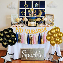 Load image into Gallery viewer, Eid Mubarak Banner Bunting Balloons Plates Napkins Tablecloth Kareem Ramadan Decoration Muslim Islamic Festival Party Supplies
