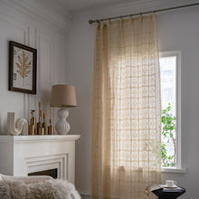Load image into Gallery viewer, Home Decor Bedroom Lace Curtain Translucent Retro Hollow Crochet Hook Farmhouse Floor Curtains for Living Room
