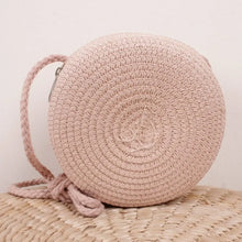 Load image into Gallery viewer, Handmade Straw Bag Women Girl Round Straw Handbag Summer Beach Bag Rattan Woven Shoulder Bags Handbag Knit Accessories
