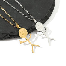 Load image into Gallery viewer, Fashion Hip Hop Fxck You Funny Doodle Pendant Necklace For Man Woman Stickman Middle Finger Rock Punk Necklace Party Jewelry
