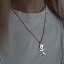 Load image into Gallery viewer, Fashion Hip Hop Fxck You Funny Doodle Pendant Necklace For Man Woman Stickman Middle Finger Rock Punk Necklace Party Jewelry
