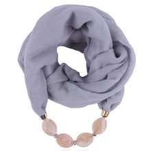 Load image into Gallery viewer, Fashion Scarf Ethnic Cotton Linen Solid Collar Tassel Gorgeous Beaded Pendants Jewelry Necklace Scarf Women Shawl Scarves
