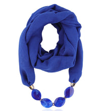 Load image into Gallery viewer, Fashion Scarf Ethnic Cotton Linen Solid Collar Tassel Gorgeous Beaded Pendants Jewelry Necklace Scarf Women Shawl Scarves
