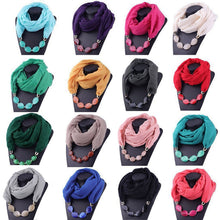 Load image into Gallery viewer, Fashion Scarf Ethnic Cotton Linen Solid Collar Tassel Gorgeous Beaded Pendants Jewelry Necklace Scarf Women Shawl Scarves
