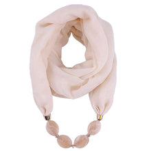 Load image into Gallery viewer, Fashion Scarf Ethnic Cotton Linen Solid Collar Tassel Gorgeous Beaded Pendants Jewelry Necklace Scarf Women Shawl Scarves
