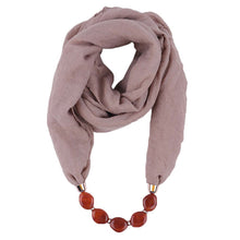 Load image into Gallery viewer, Fashion Scarf Ethnic Cotton Linen Solid Collar Tassel Gorgeous Beaded Pendants Jewelry Necklace Scarf Women Shawl Scarves
