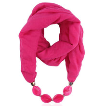 Load image into Gallery viewer, Fashion Scarf Ethnic Cotton Linen Solid Collar Tassel Gorgeous Beaded Pendants Jewelry Necklace Scarf Women Shawl Scarves
