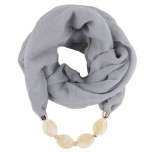 Load image into Gallery viewer, Fashion Scarf Ethnic Cotton Linen Solid Collar Tassel Gorgeous Beaded Pendants Jewelry Necklace Scarf Women Shawl Scarves
