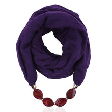 Load image into Gallery viewer, Fashion Scarf Ethnic Cotton Linen Solid Collar Tassel Gorgeous Beaded Pendants Jewelry Necklace Scarf Women Shawl Scarves
