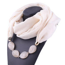 Load image into Gallery viewer, Fashion Scarf Ethnic Cotton Linen Solid Collar Tassel Gorgeous Beaded Pendants Jewelry Necklace Scarf Women Shawl Scarves
