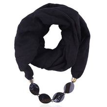 Load image into Gallery viewer, Fashion Scarf Ethnic Cotton Linen Solid Collar Tassel Gorgeous Beaded Pendants Jewelry Necklace Scarf Women Shawl Scarves

