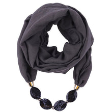 Load image into Gallery viewer, Fashion Scarf Ethnic Cotton Linen Solid Collar Tassel Gorgeous Beaded Pendants Jewelry Necklace Scarf Women Shawl Scarves
