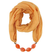 Load image into Gallery viewer, Fashion Scarf Ethnic Cotton Linen Solid Collar Tassel Gorgeous Beaded Pendants Jewelry Necklace Scarf Women Shawl Scarves
