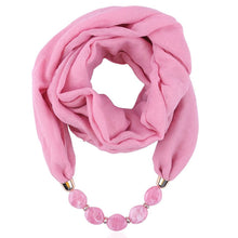Load image into Gallery viewer, Fashion Scarf Ethnic Cotton Linen Solid Collar Tassel Gorgeous Beaded Pendants Jewelry Necklace Scarf Women Shawl Scarves
