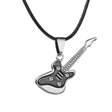 Load image into Gallery viewer, Fashion Stainless Steel Guitar Pendant Necklace For Men Punk Women Rope Chain 13 Styles Boy Female Party Jewelry Gifts Choker

