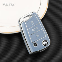 Load image into Gallery viewer, Fashion TPU Car Key Case Full Cover Fob For  Golf 7 MK7 Tiguan MK2 For SEAT Ateca Leon FR 2 Ibiza For Skoda Octavia
