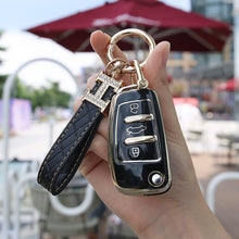 Load image into Gallery viewer, Fashion TPU Car Key Case Remote Full Cover Shell For Q3 A3 chery A1 Q2L/R8Q7 A6/A6L Land Cruiser Prado Keychain Accessories
