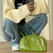 Load image into Gallery viewer, Fashion Women Green Big Shoulder Bags PU Leather Female Purse Handbags Large Capacity Ladies Daily Small Casual Tote Bolso Mujer
