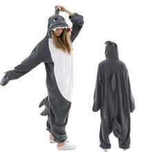 Load image into Gallery viewer, Pajamas Cartoon One-Piece Pijama Women Men Suit Onesies For Adults Fleece Couple Raccoon
