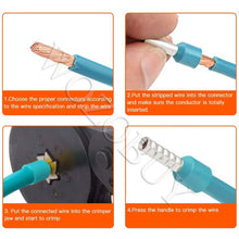 Load image into Gallery viewer, Ferrule Crimping Tool Kit, Hexagonal sawtooth Self-adjustable Ratchet Wire Terminals Crimper Kit with Wire Terminals kits
