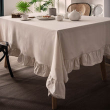 Load image into Gallery viewer, Flounce Stitching Cotton Fabric Table Cloth Washable Tablecloth for Wedding Party Dining Banquet Decoration Luxuriou Table Cover
