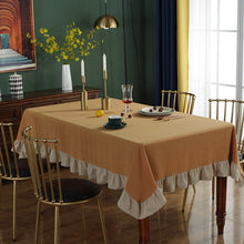 Load image into Gallery viewer, Flounce Stitching Cotton Fabric Table Cloth Washable Tablecloth for Wedding Party Dining Banquet Decoration Luxuriou Table Cover
