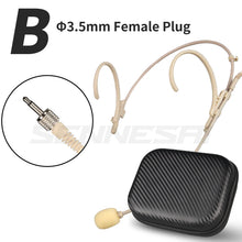 Load image into Gallery viewer, Foldable Headband Head Wearing Unidirectional Condenser Microphone for Shure Sennheiser AKG Wireless Bodypack 4Pin 3Pin TA4F 3.5
